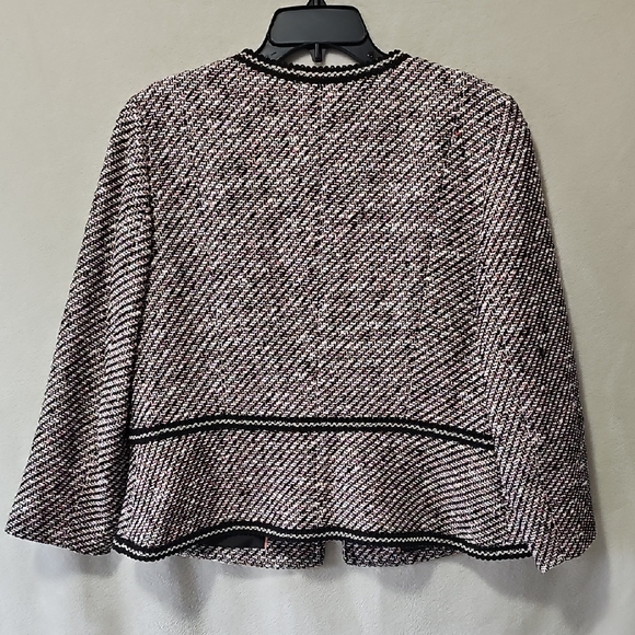 Talbots Black and White Tweed 3/4 Sleeve Blazer Sz. 12 - Picture 6 of 8